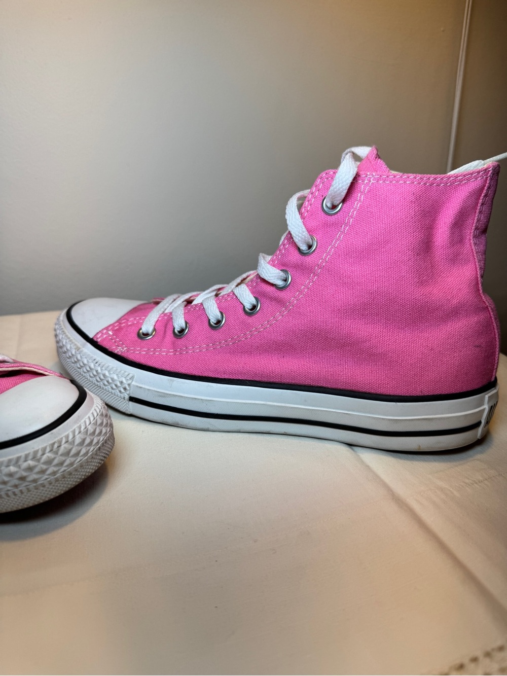 Converse Women’s Pink High-Top Sneakers - Picture 2 of 4